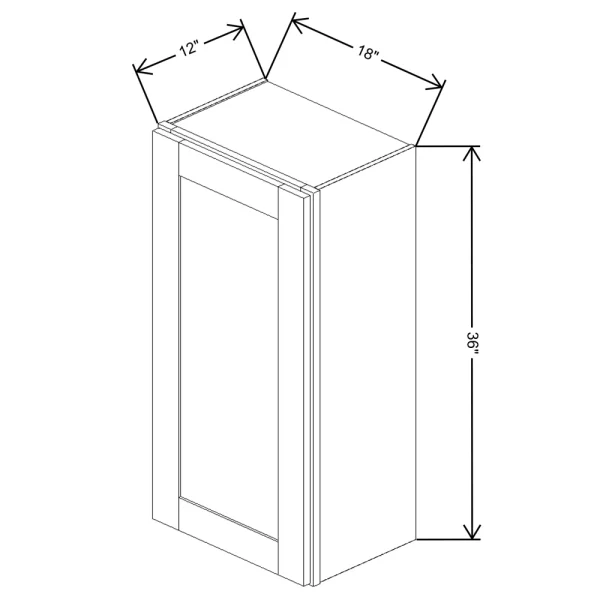 Fabuwood Allure Galaxy Cobblestone 18″ W X 36″ H X 12″ D Single Door Wall Cabinet