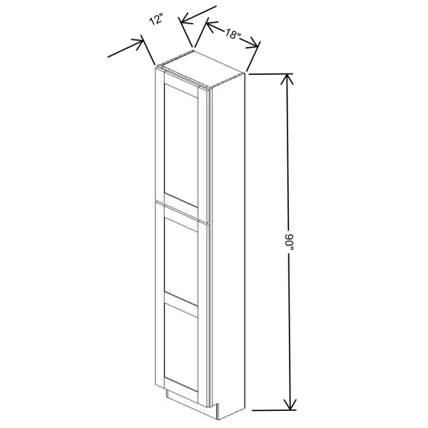 Fabuwood Allure Galaxy Cobblestone 18″ W X 90″ H X 12″ D Tall Pantry Cabinet