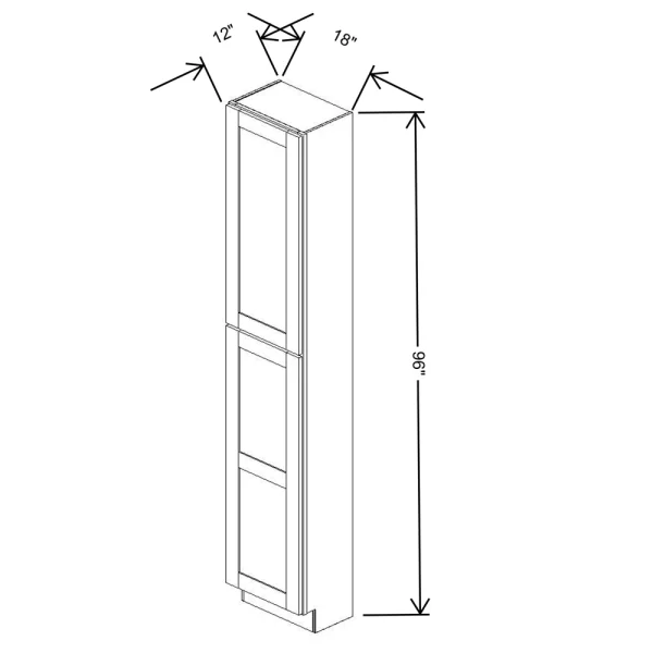 Fabuwood Allure Galaxy Cobblestone 18″ W X 96″ H X 12″ D Tall Pantry Cabinet