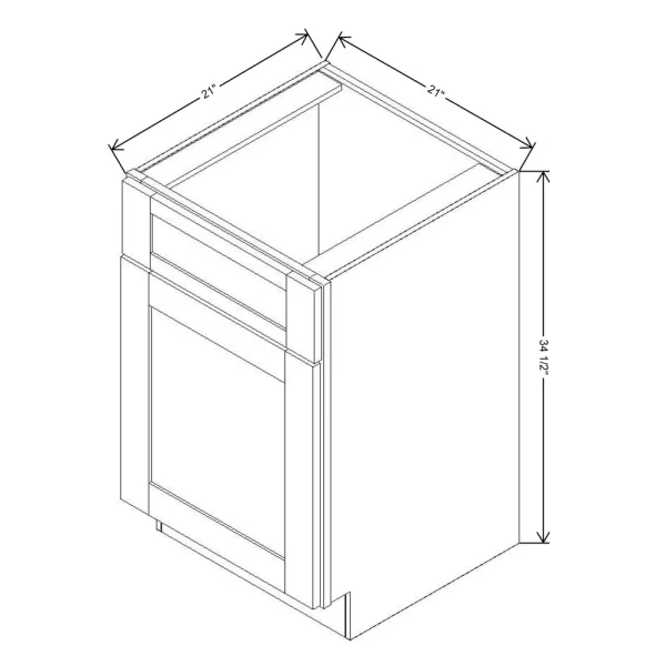 Fabuwood Allure Galaxy Cobblestone 21″ W X 34 1/2″ H X 21″ D Vanity Sink Base Cabinet