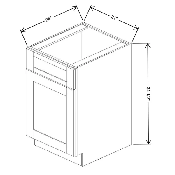 Fabuwood Allure Galaxy Cobblestone 21″ W X 34 1/2″ H X 24″ D Single Door Sink Base Cabinet