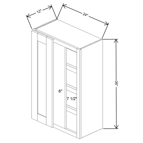 Fabuwood Allure Galaxy Cobblestone 24″ To 27″ W X 36″ H X 12″ D Single Door Blind Corner Wall Cabinet