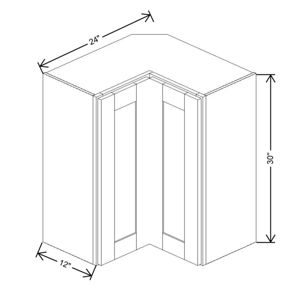 Fabuwood Allure Galaxy Cobblestone 24″ W X 30″ H X 12″ D Square Corner Wall