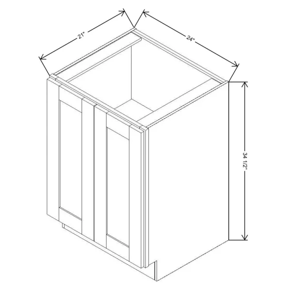 Fabuwood Allure Galaxy Cobblestone 24″ W X 34 1/2″ H X 21″ D Full Height Double Door Cabinet