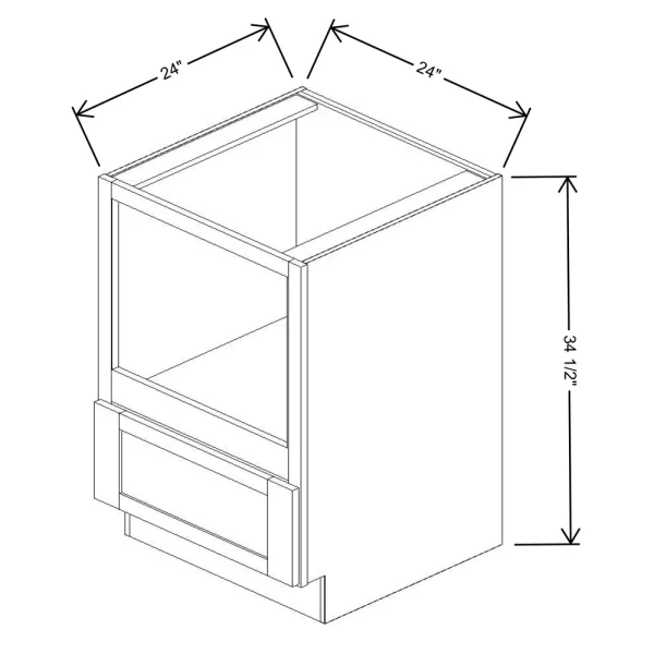 Fabuwood Allure Galaxy Cobblestone 24″ W X 34 1/2″ H X 24″ D Base Microwave Cabinet