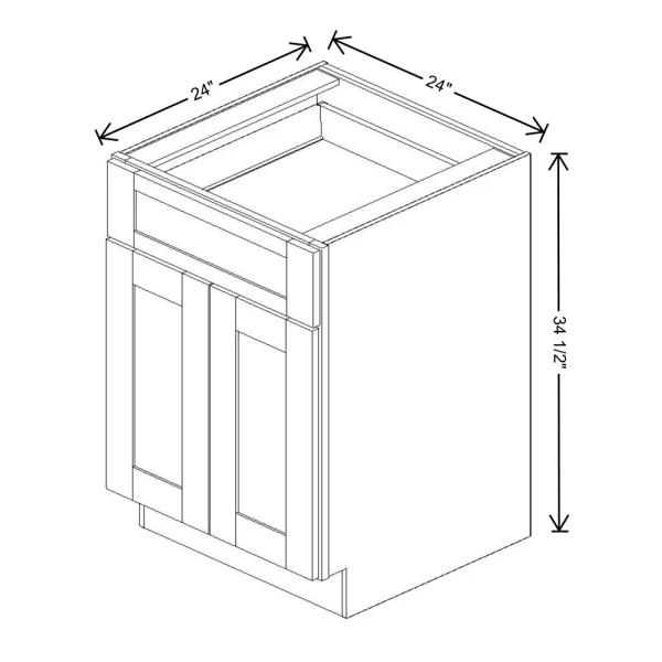 Fabuwood Allure Galaxy Cobblestone 24″ W X 34 1/2″ H X 24″ D Double Door Base Cabinet