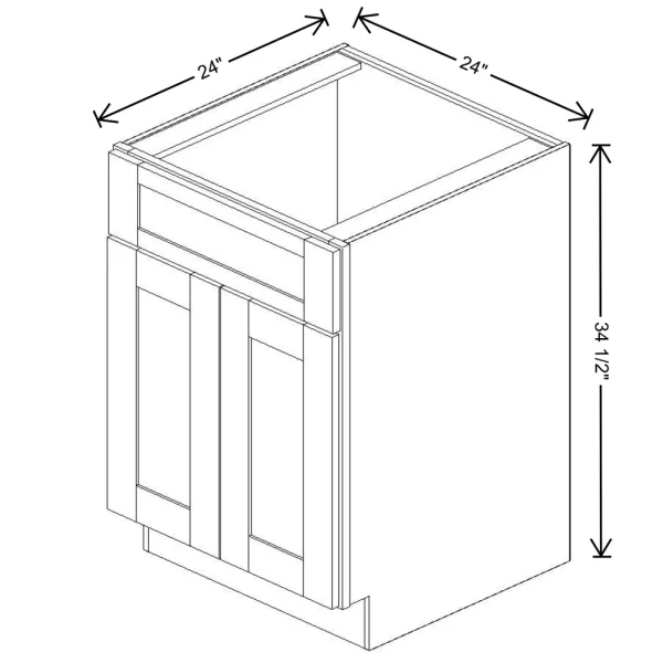 Fabuwood Allure Galaxy Cobblestone 24″ W X 34 1/2″ H X 24″ D Double Door Sink Base Cabinet