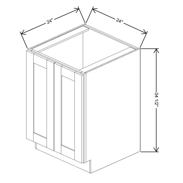 Fabuwood Allure Galaxy Cobblestone 24″ W X 34 1/2″ H X 24″ D Full Height Double Door Base Cabinet