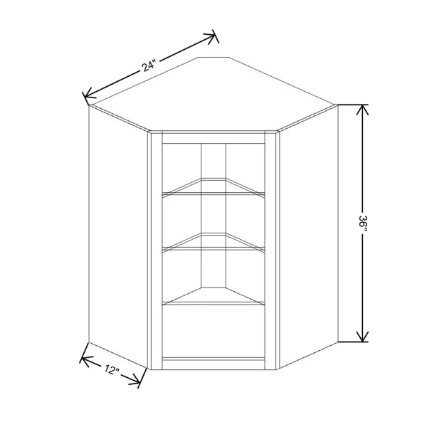 Fabuwood Allure Galaxy Cobblestone 24″ W X 36″ H X 12″ D Wall Corner No Door Cabinet