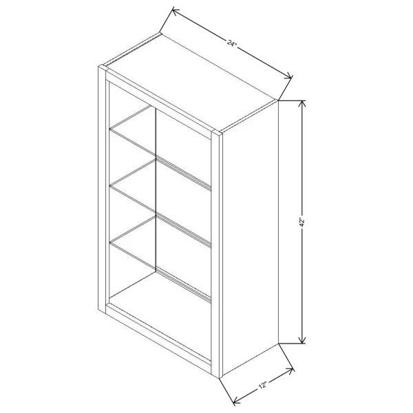 Fabuwood Allure Galaxy Cobblestone 24″ W X 42″ H X 12″ D Wall No Door Cabinet