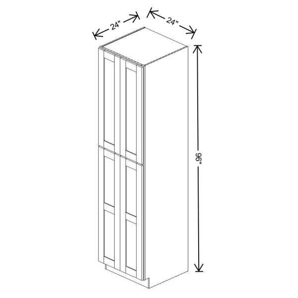 Fabuwood Allure Galaxy Cobblestone 24″ W X 96″ H X 24″ D Tall Pantry Cabinet