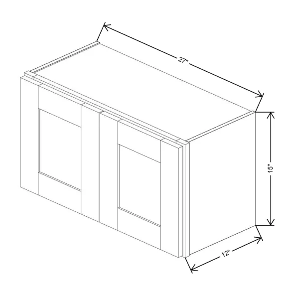 Fabuwood Allure Galaxy Cobblestone 27″ W X 15″ H X 12″ D Double Door Wall Cabinet