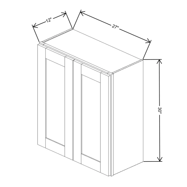 Fabuwood Allure Galaxy Cobblestone 27″ W X 30″ H X 12″ D Double Door Wall Cabinet