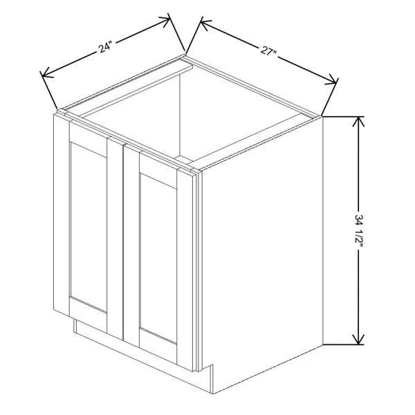 Fabuwood Allure Galaxy Cobblestone 27″ W X 34 1/2″ H X 24″ D Full Height Double Door Base Cabinet
