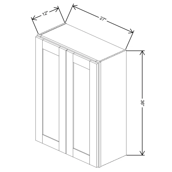 Fabuwood Allure Galaxy Cobblestone 27″ W X 36″ H X 12″ D Double Door Wall Cabinet