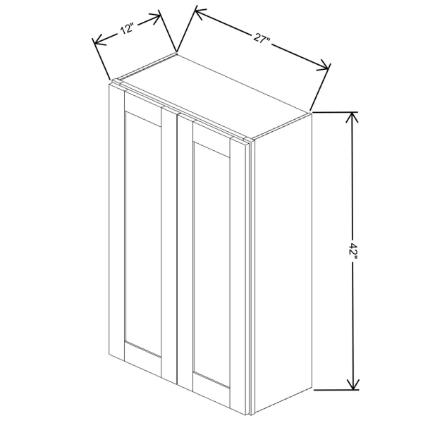 Fabuwood Allure Galaxy Cobblestone 27″ W X 42″ H X 12″ D Double Door Wall Cabinet