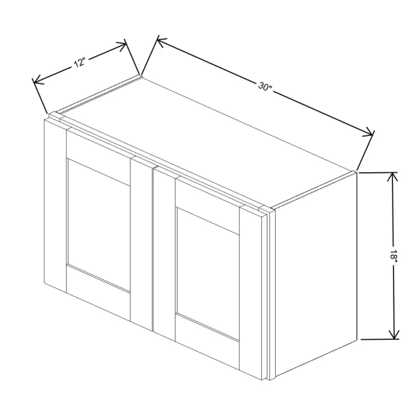 Fabuwood Allure Galaxy Cobblestone 30″ W X 18″ H X 12″ D Double Door Wall Cabinet