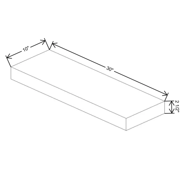 Fabuwood Allure Galaxy Cobblestone 30″ W X 2 1/2″ H X 10″ D Floating Shelf With Led