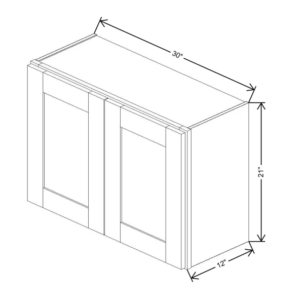 Fabuwood Allure Galaxy Cobblestone 30″ W X 21″ H X 12″ D Double Door Wall Cabinet
