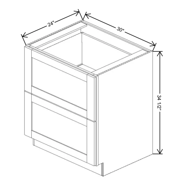 Fabuwood Allure Galaxy Cobblestone 30″ W X 34 1/2″ H X 24″ D 2 Drawer Base Cabinet