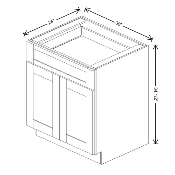 Fabuwood Allure Galaxy Cobblestone 30″ W X 34 1/2″ H X 24″ D Double Door Base Cabinet
