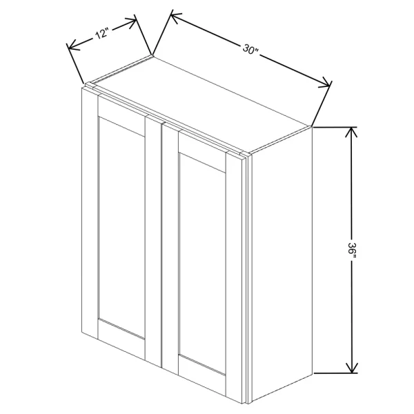 Fabuwood Allure Galaxy Cobblestone 30″ W X 36″ H X 12″ D Double Door Wall Cabinet