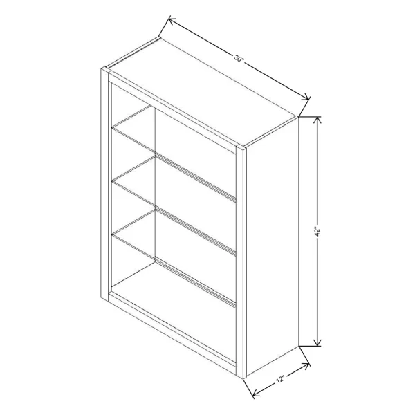 Fabuwood Allure Galaxy Cobblestone 30″ W X 42″ H X 12″ D Wall No Door Cabinet