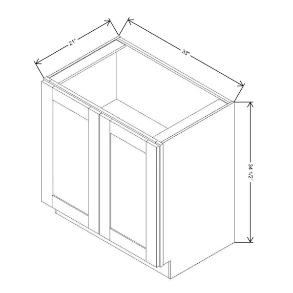 Fabuwood Allure Galaxy Cobblestone 33″ W X 34 1/2″ H X 21″ D Full Height Double Door Cabinet