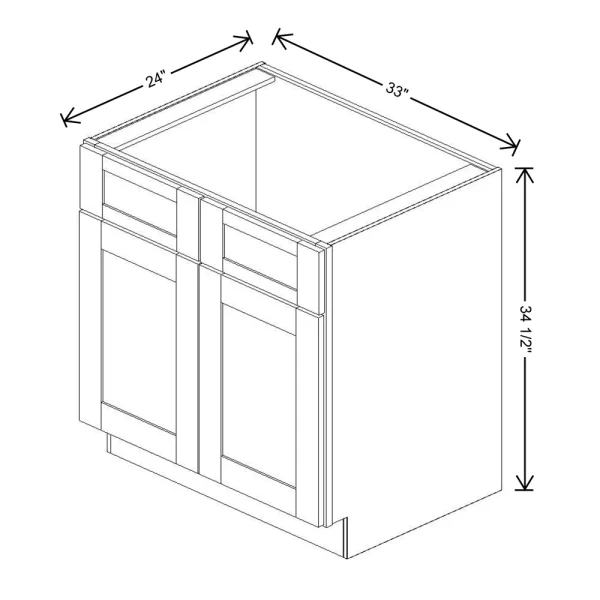 Fabuwood Allure Galaxy Cobblestone 33″ W X 34 1/2″ H X 24″ D Double Door Sink Base Cabinet