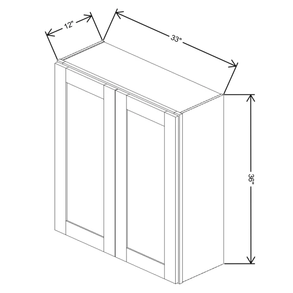 Fabuwood Allure Galaxy Cobblestone 33″ W X 36″ H X 12″ D Double Door Wall Cabinet