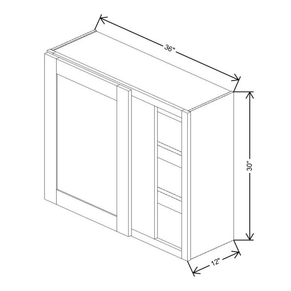 Fabuwood Allure Galaxy Cobblestone 36″ To 39″ W X 30″ H X 12″ D Single Door Blind Corner Wall Cabinet