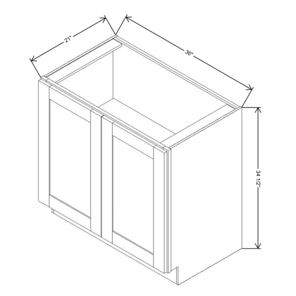 Fabuwood Allure Galaxy Cobblestone 36″ W X 34 1/2″ H X 21″ D Full Height Double Door Cabinet
