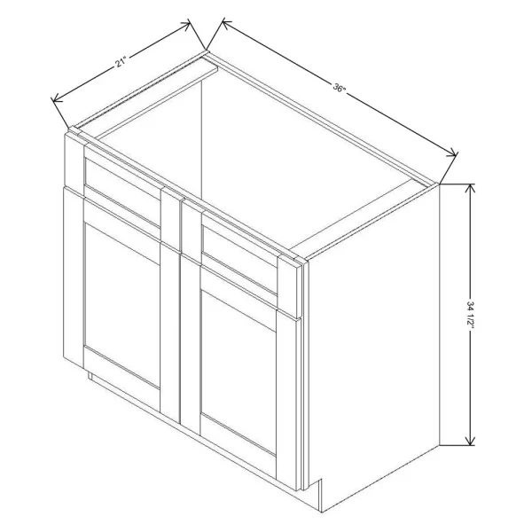 Fabuwood Allure Galaxy Cobblestone 36″ W X 34 1/2″ H X 21″ D Vanity Sink Base Cabinet
