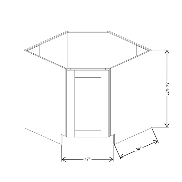 Fabuwood Allure Galaxy Cobblestone 36″ W X 34 1/2″ H X 24″ D Corner Full Height Door Sink Base Cabinet