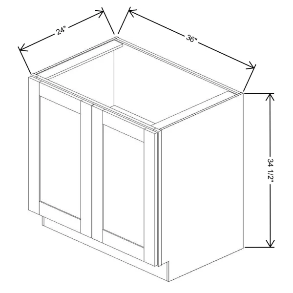 Fabuwood Allure Galaxy Cobblestone 36″ W X 34 1/2″ H X 24″ D Full Height Double Door Base Cabinet
