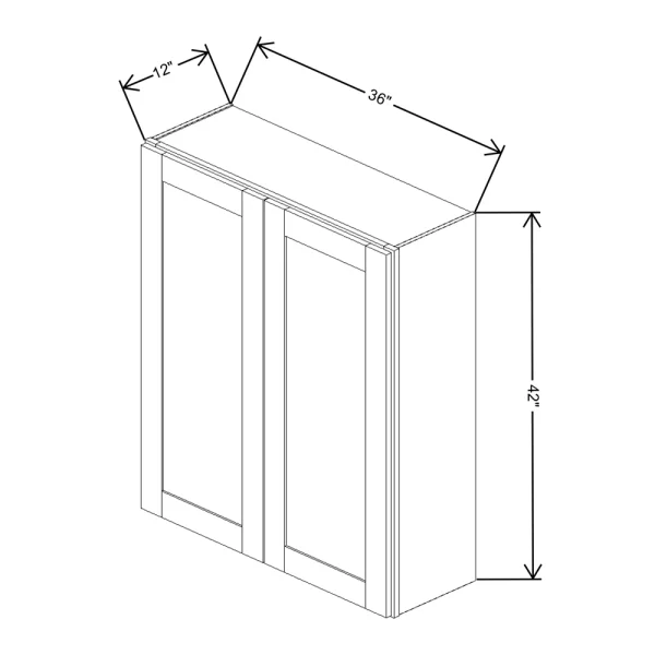 Fabuwood Allure Galaxy Cobblestone 36″ W X 42″ H X 12″ D Double Door Wall Cabinet
