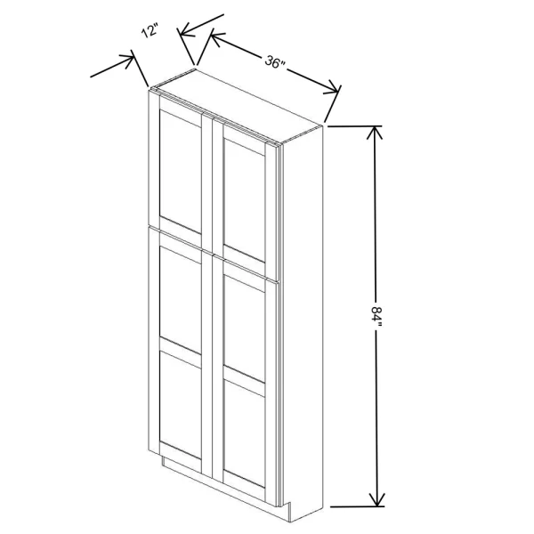 Fabuwood Allure Galaxy Cobblestone 36″ W X 84″ H X 12″ D Tall Pantry Cabinet