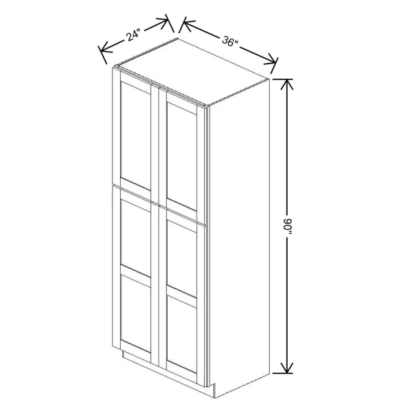 Fabuwood Allure Galaxy Cobblestone 36″ W X 90″ H X 24″ D Tall Pantry Cabinet