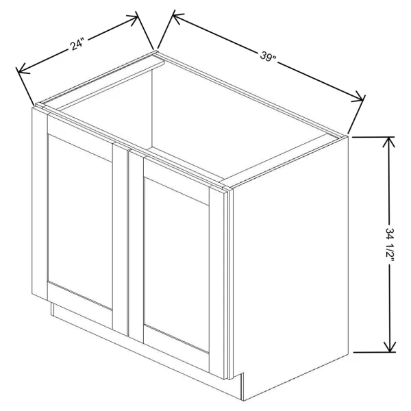 Fabuwood Allure Galaxy Cobblestone 39″ W X 34 1/2″ H X 24″ D Full Height Double Door Base Cabinet