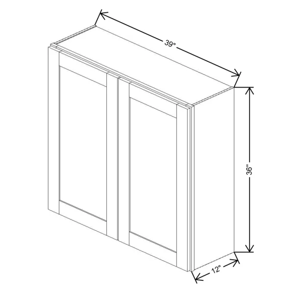 Fabuwood Allure Galaxy Cobblestone 39″ W X 36″ H X 12″ D Double Door Wall Cabinet
