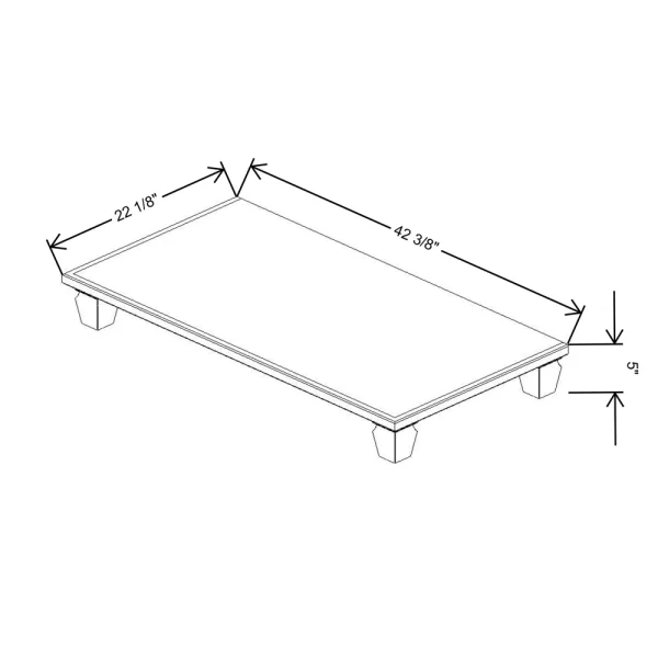 Fabuwood Allure Galaxy Cobblestone 42 3/8″ W X 5″ H X 22 1/8″ D Shaker Platform With Cove Feet For V42