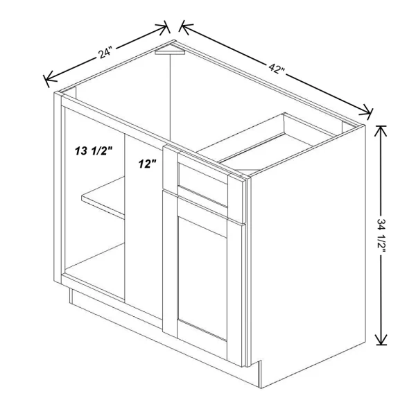 Fabuwood Allure Galaxy Cobblestone 42″ To 45″ W X 34 1/2″ H X 24″ D Blind Base Cabinet