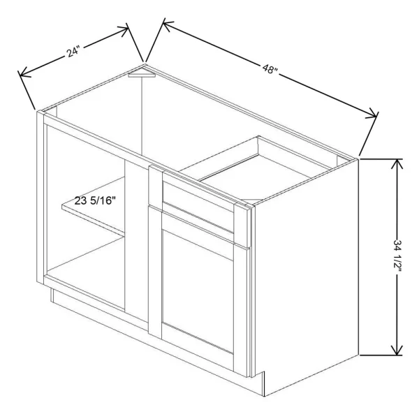 Fabuwood Allure Galaxy Cobblestone 48″ To 51″ W X 34 1/2″ H X 24″ D Blind Base Cabinet