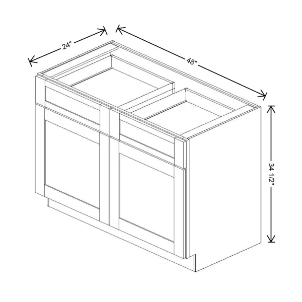 Fabuwood Allure Galaxy Cobblestone 48″ W X 34 1/2″ H X 24″ D Double Doors/Double Drawers Base Cabinet