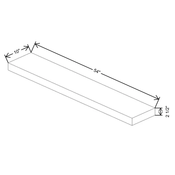 Fabuwood Allure Galaxy Cobblestone 54″ W X 2 1/2″ H X 10″ D Floating Shelf With Led