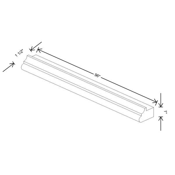Fabuwood Allure Galaxy Cobblestone 96″ W X 1″ H X 1 1/2″ D Light Rail Molding