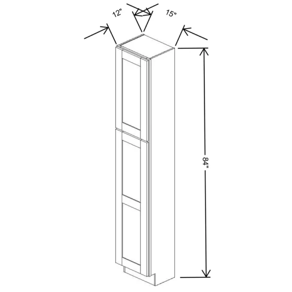 Fabuwood Allure Galaxy Desert Oak 15″ W X 84″ H X 12″ D Tall Pantry Cabinet