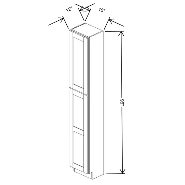 Fabuwood Allure Galaxy Desert Oak 15″ W X 96″ H X 12″ D Tall Pantry Cabinet