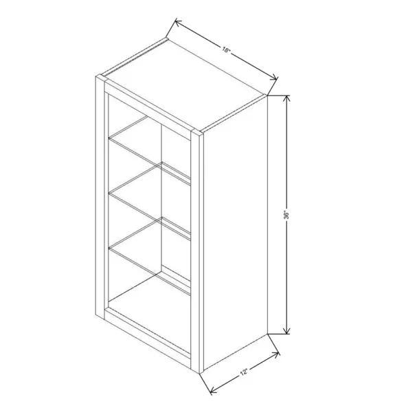 Fabuwood Allure Galaxy Desert Oak 18″ W X 36″ H X 12″ D Wall No Door Cabinet