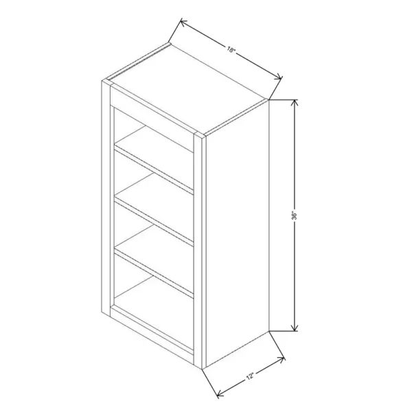 Fabuwood Allure Galaxy Desert Oak 18″ W X 36″ H X 12″ D Wall Open Shelf Cabinet